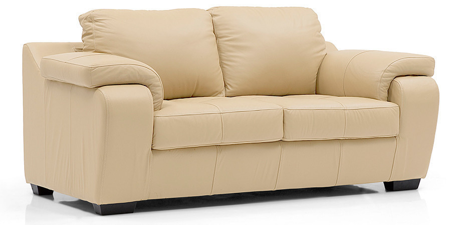 Tribunal Leather Sofa (Cream)